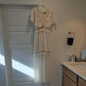 Bohemian Cream Maxi Dress